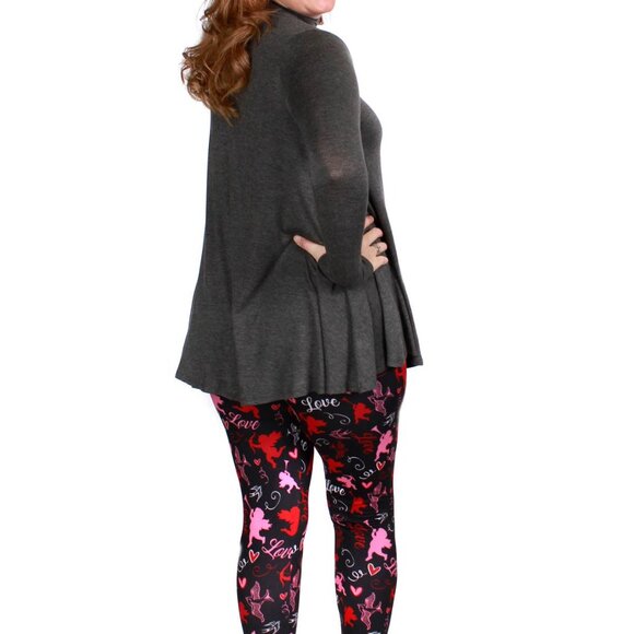 CP Designs Valentines Day Leggings OS Fits 2-10 Cupid Love Hearts Birds - Picture 2 of 4